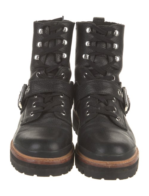 Sigerson Morrison Leather Printed Combat Boots