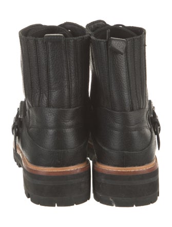 Sigerson Morrison Leather Printed Combat Boots