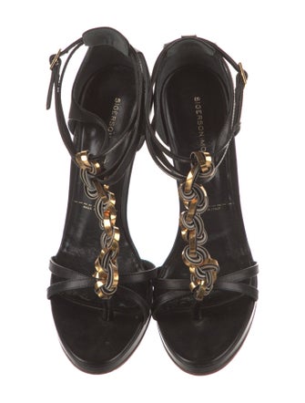 Sigerson Morrison Leather T-Strap Sandals