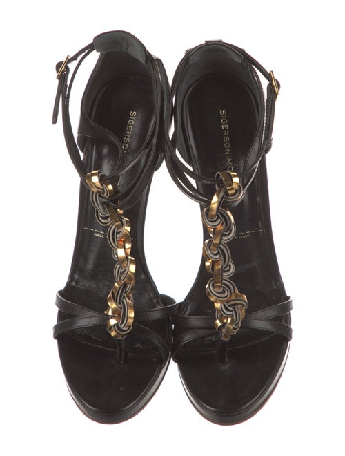 Sigerson Morrison Leather T-Strap Sandals