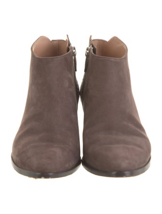 Sigerson Morrison Nubuck Leather Trim Embellishment Chelsea Boots