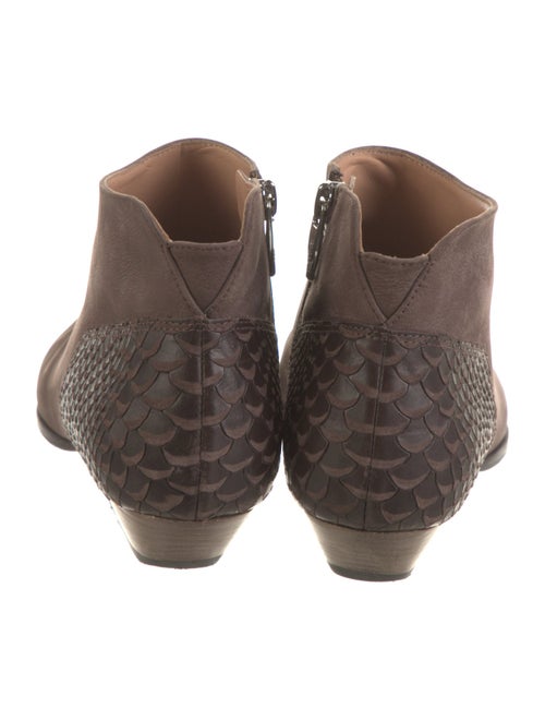 Sigerson Morrison Nubuck Leather Trim Embellishment Chelsea Boots