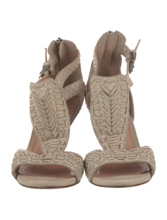 Sigerson Morrison Suede T-Strap Sandals