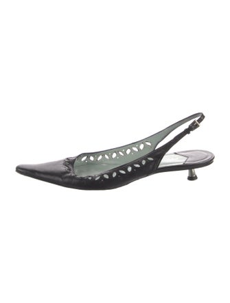 Sigerson Morrison Leather Slingback Flats