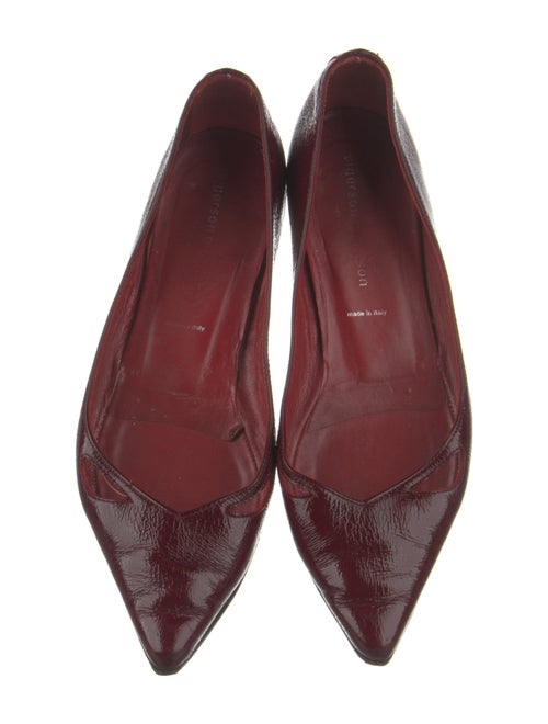 Sigerson Morrison Patent Leather Cutout Accent Ballet Flats