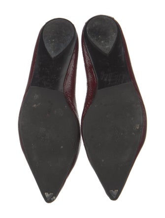 Sigerson Morrison Patent Leather Cutout Accent Ballet Flats