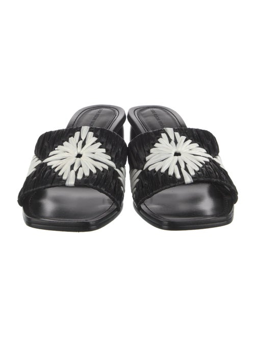 Sigerson Morrison Straw Floral Print Slides