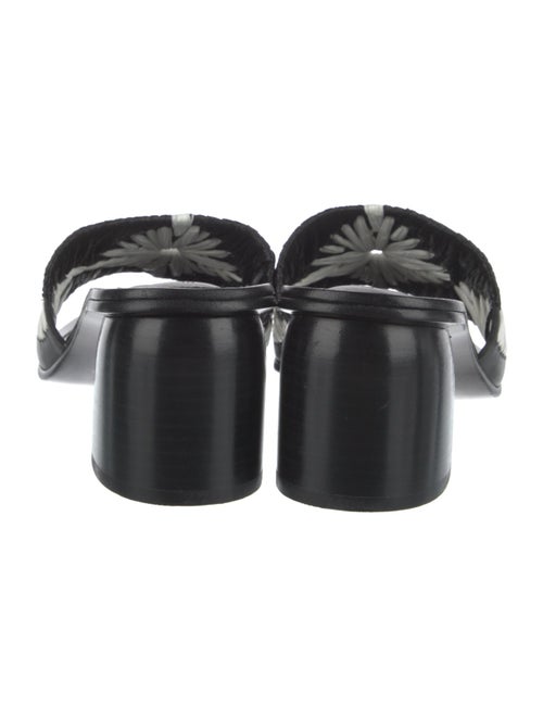 Sigerson Morrison Straw Floral Print Slides