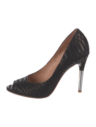 Sigerson Morrison Embossed Leather Animal Print Pumps