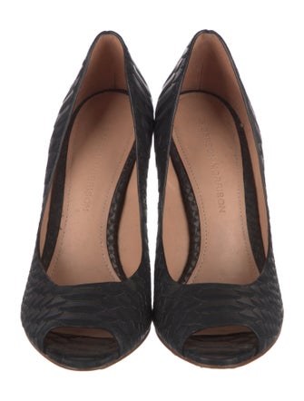 Sigerson Morrison Embossed Leather Animal Print Pumps