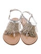 Sigerson Morrison Leather Fringe Trim Accent Sandals