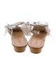 Sigerson Morrison Leather Fringe Trim Accent Sandals