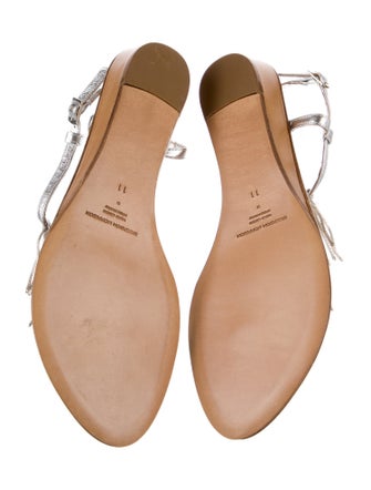 Sigerson Morrison Leather Fringe Trim Accent Sandals