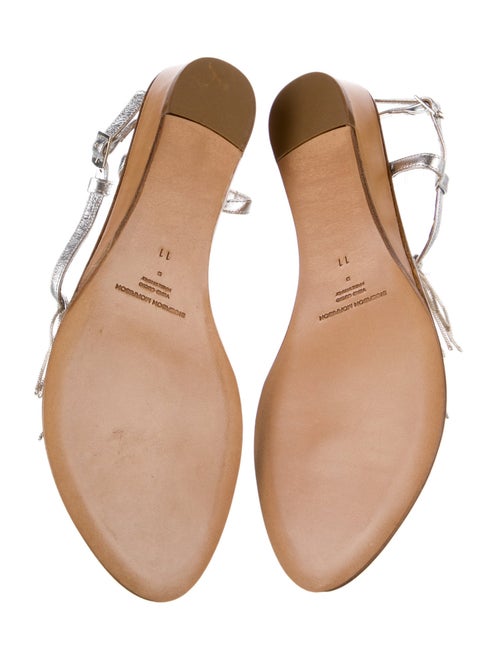 Sigerson Morrison Leather Fringe Trim Accent Sandals