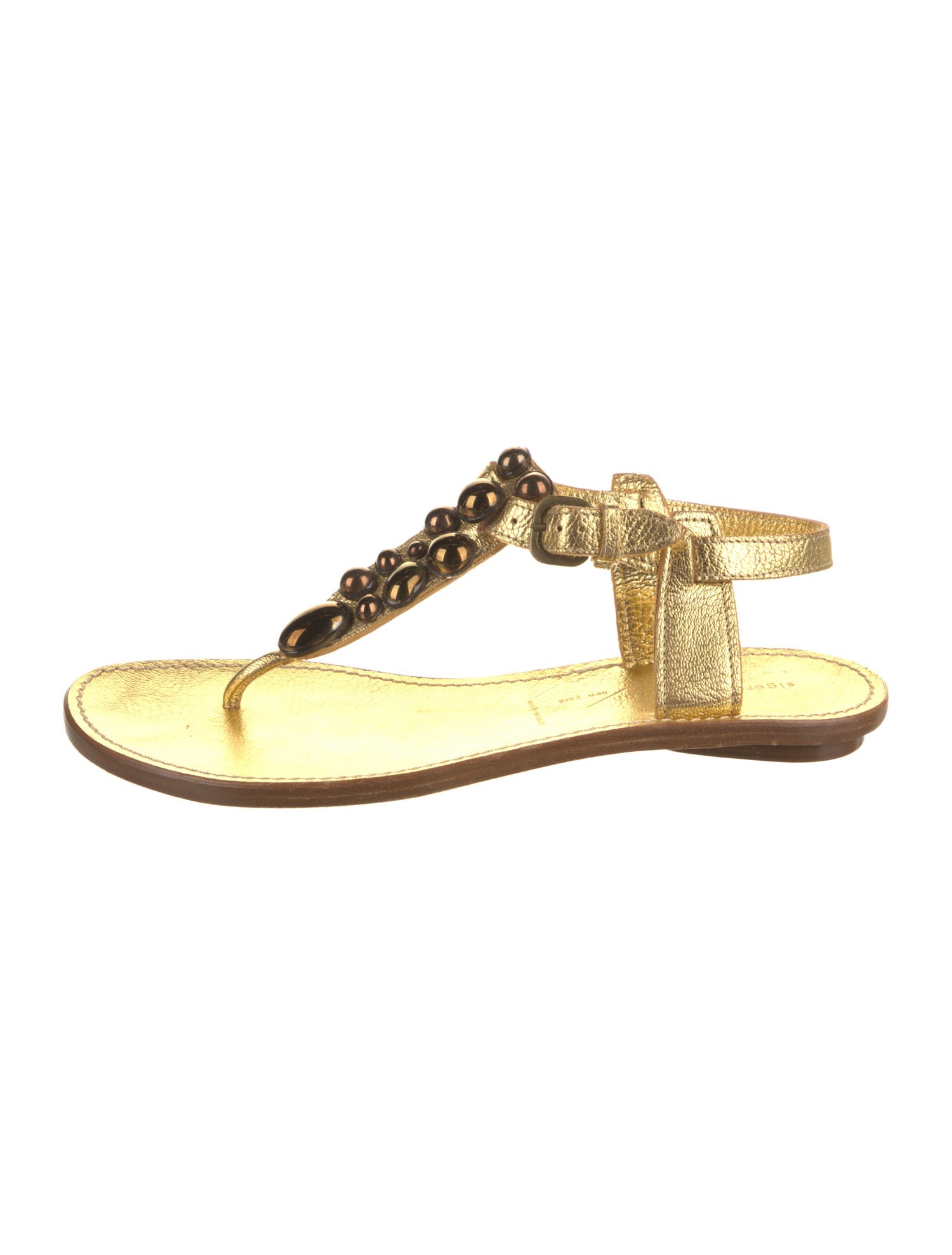 Sigerson Morrison Leather T-Strap Sandals