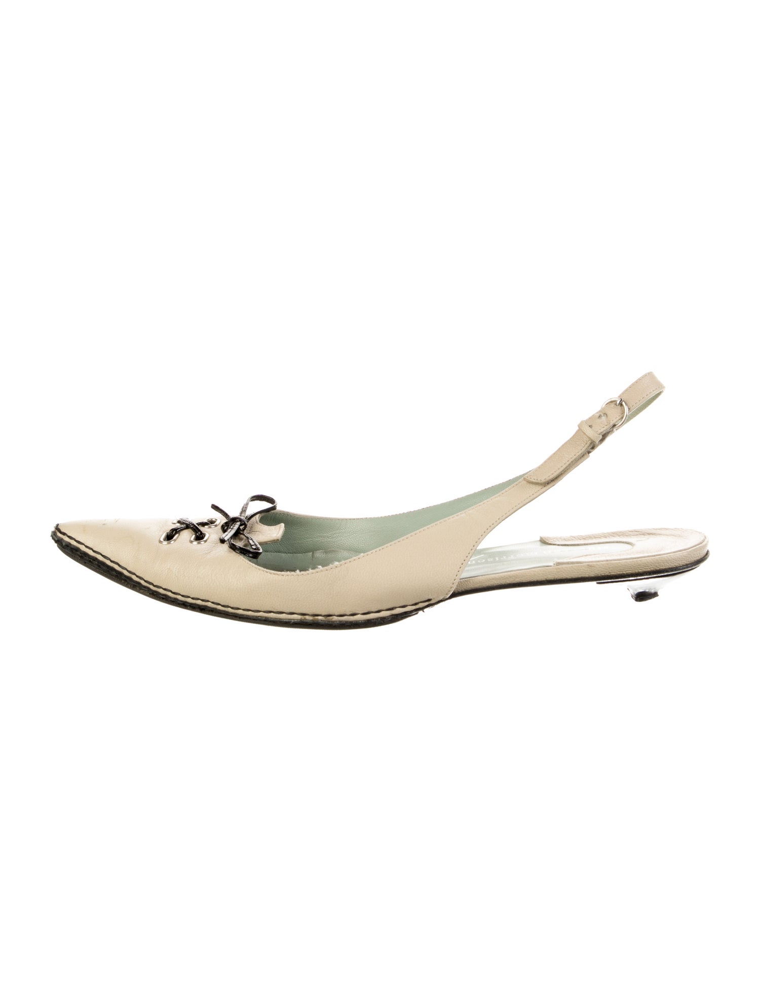 Sigerson Morrison Leather Slingback Flats