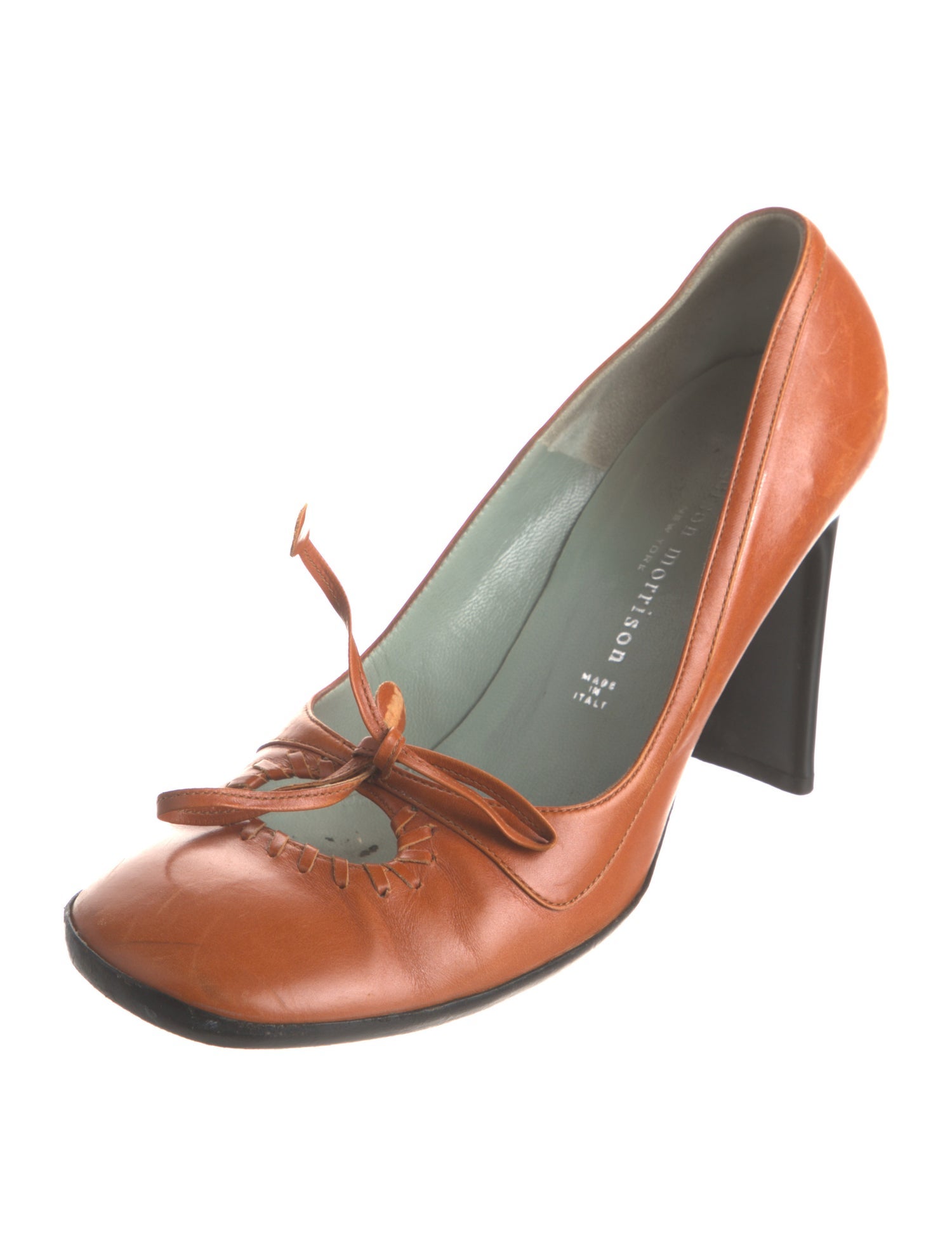 Sigerson Morrison Leather Whipstitch Trim Pumps