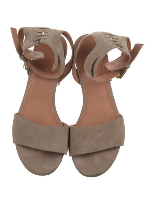 Sigerson Morrison Suede Leather Trim Embellishment Sandals