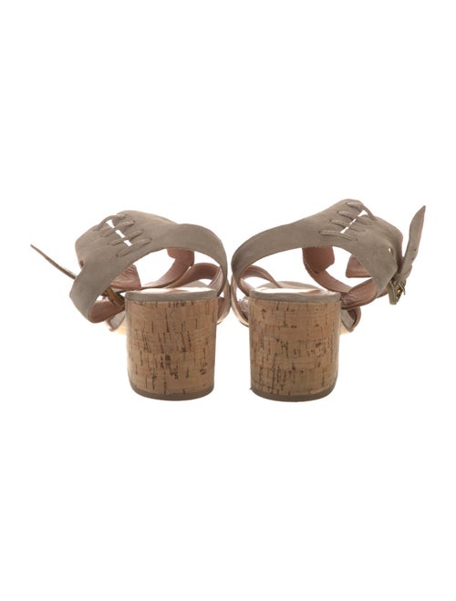 Sigerson Morrison Suede Leather Trim Embellishment Sandals