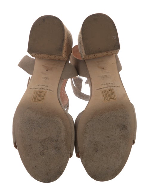 Sigerson Morrison Suede Leather Trim Embellishment Sandals