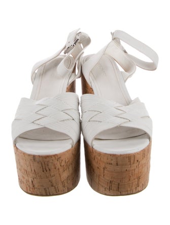 Sigerson Morrison Leather Animal Print Slingback Sandals