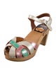 Swedish Hasbeens Leather Printed Sandals