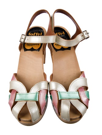 Swedish Hasbeens Leather Printed Sandals