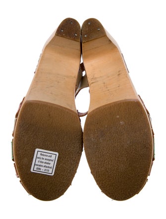 Swedish Hasbeens Leather Printed Sandals