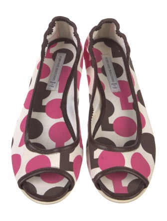Sigerson Morrison Canvas Polka Dot Print Ballet Flats