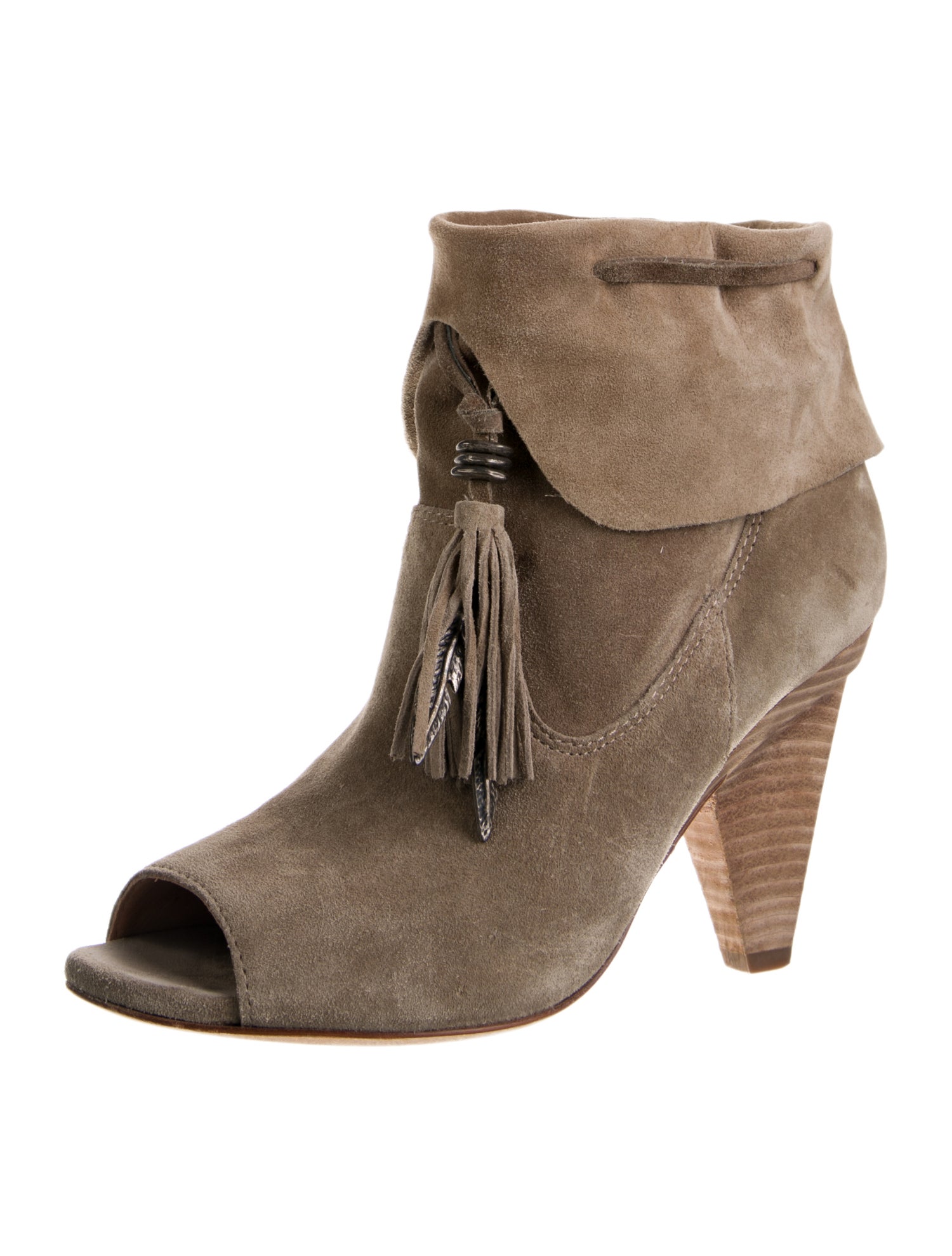 Sigerson Morrison Suede Tassel Accents Boots