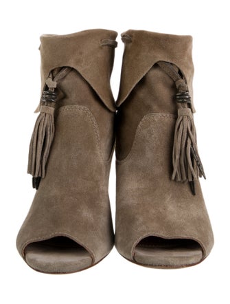 Sigerson Morrison Suede Tassel Accents Boots
