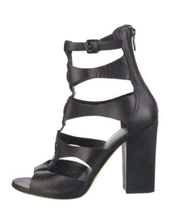 Sigerson Morrison Leather Cutout Accent Gladiator Sandals