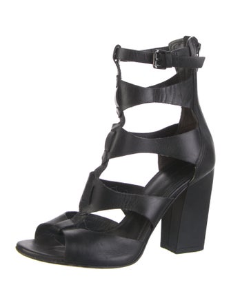 Sigerson Morrison Leather Cutout Accent Gladiator Sandals