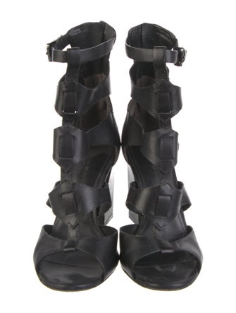 Sigerson Morrison Leather Cutout Accent Gladiator Sandals