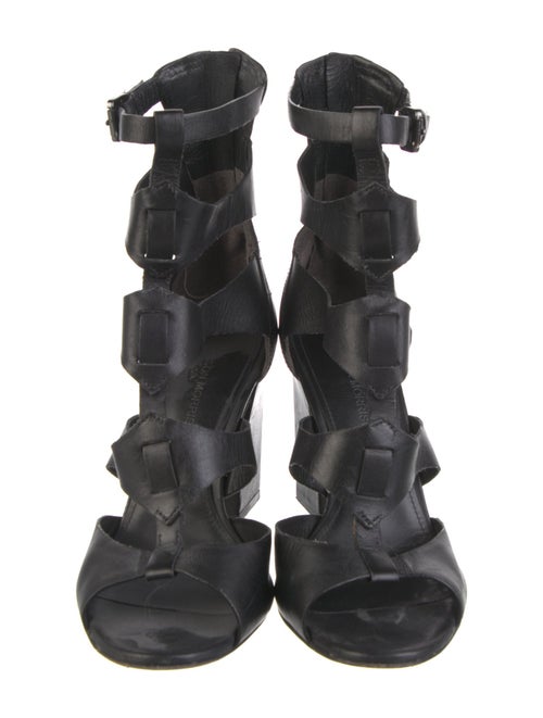 Sigerson Morrison Leather Cutout Accent Gladiator Sandals
