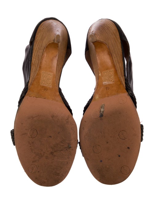 Sigerson Morrison Leather Animal Print T-Strap Sandals