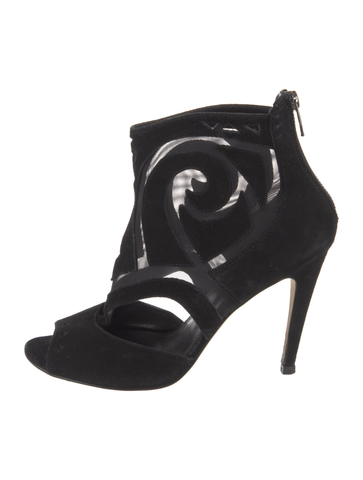 Sigerson Morrison Suede Mesh Accents Boots