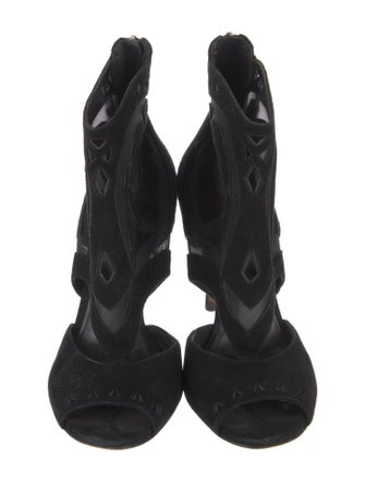 Sigerson Morrison Suede Mesh Accents Boots