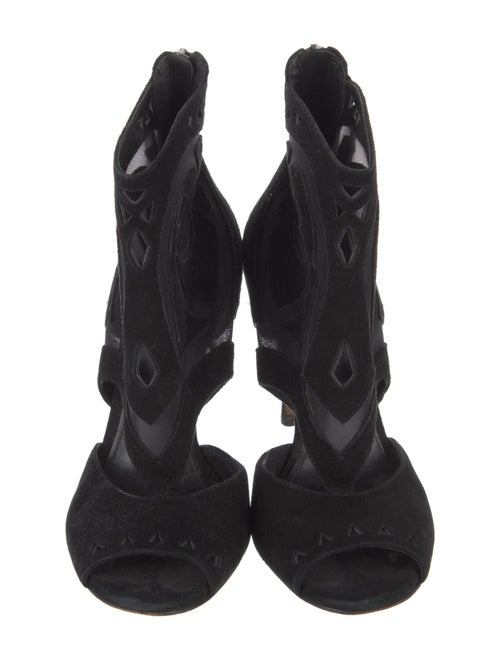 Sigerson Morrison Suede Mesh Accents Boots