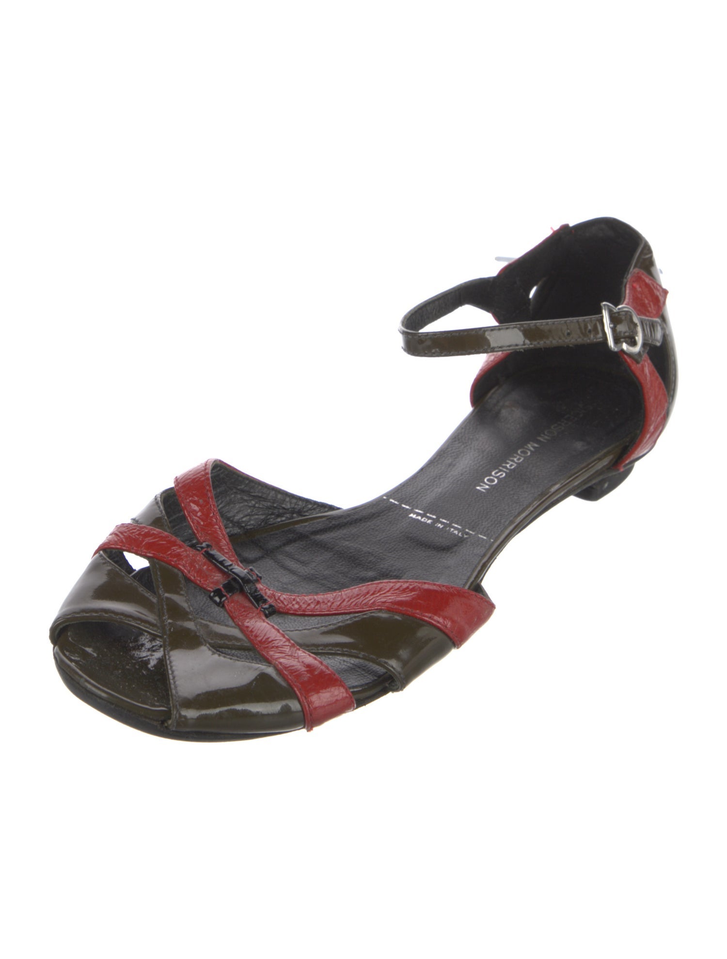 Sigerson Morrison Leather Colorblock Pattern Sandals