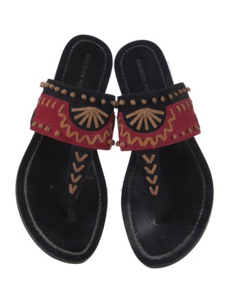 Sigerson Morrison Suede Printed Slides