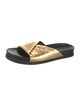 Sigerson Morrison Leather Pleated Accents Slides