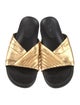 Sigerson Morrison Leather Pleated Accents Slides