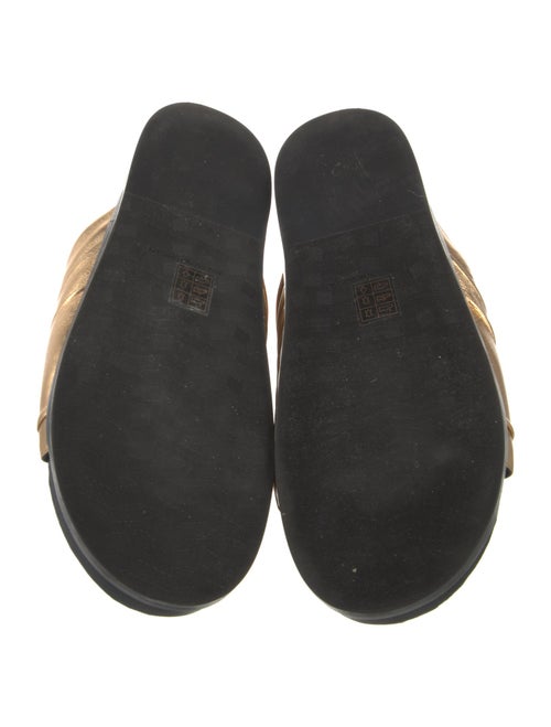 Sigerson Morrison Leather Pleated Accents Slides