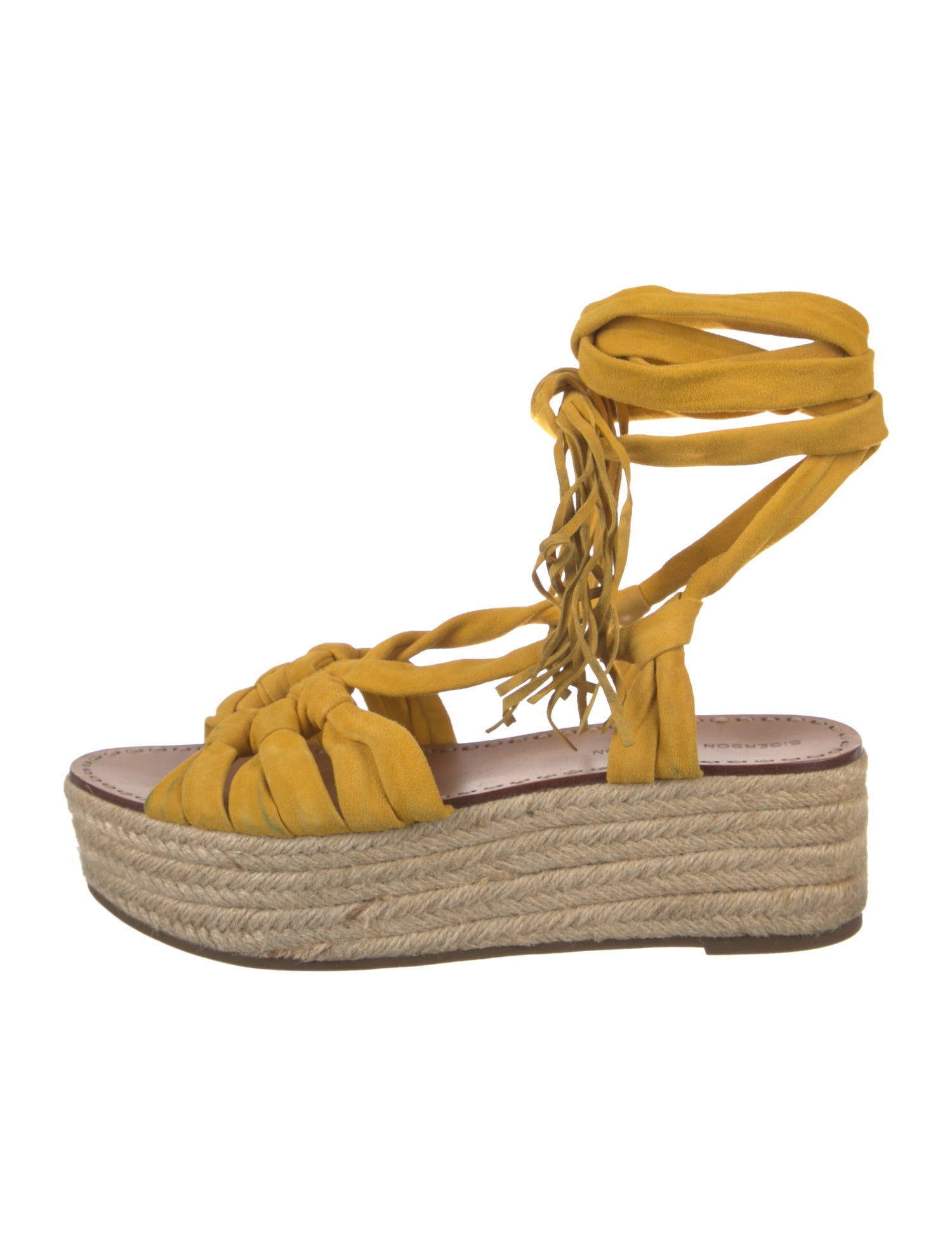 Sigerson Morrison Suede Fringe Trim Accent Espadrilles
