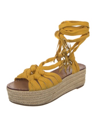 Sigerson Morrison Suede Fringe Trim Accent Espadrilles