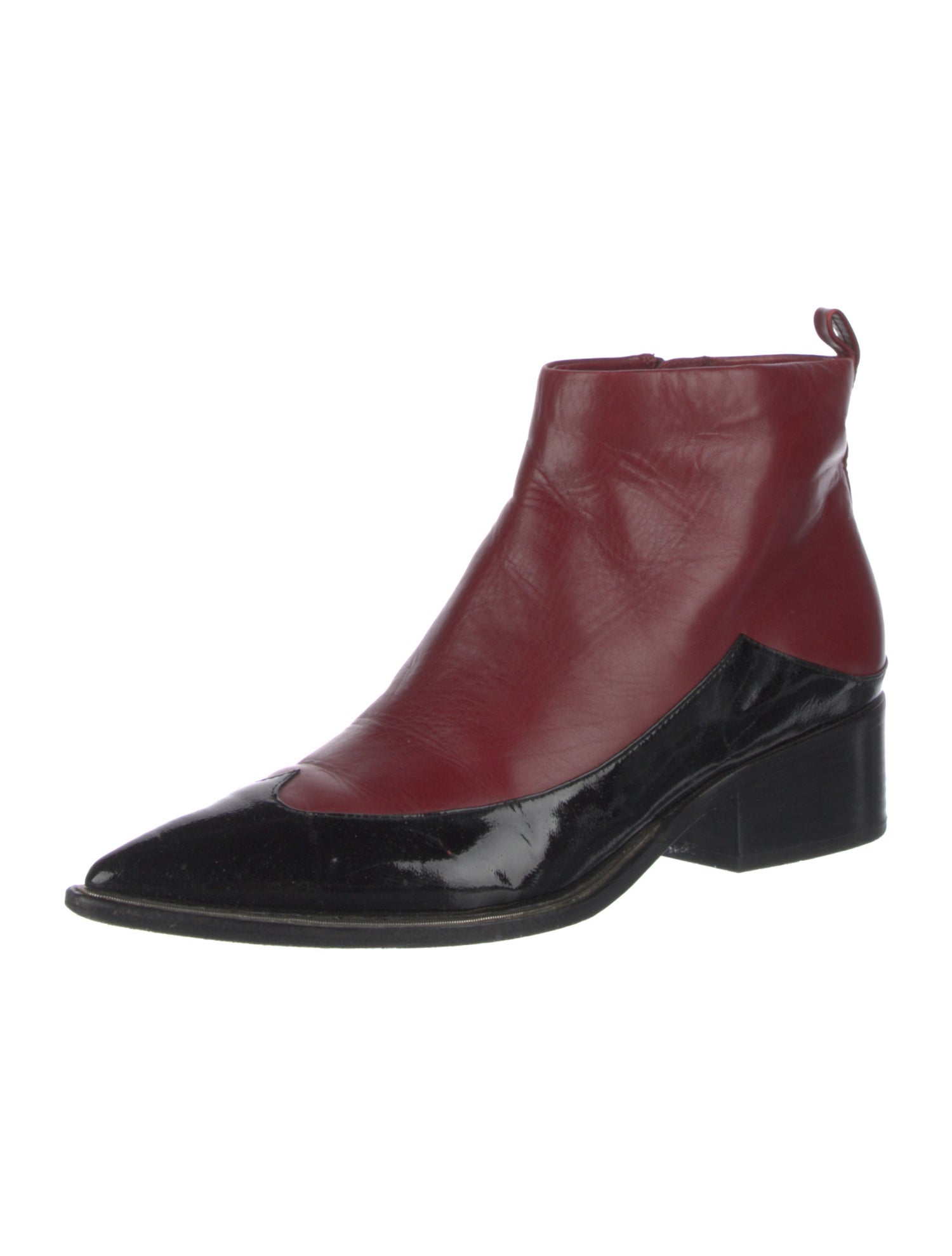 Sigerson Morrison Leather Colorblock Pattern Chelsea Boots