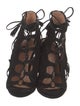 Sigerson Morrison Suede Fringe Trim Accent Gladiator Sandals