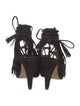 Sigerson Morrison Suede Fringe Trim Accent Gladiator Sandals