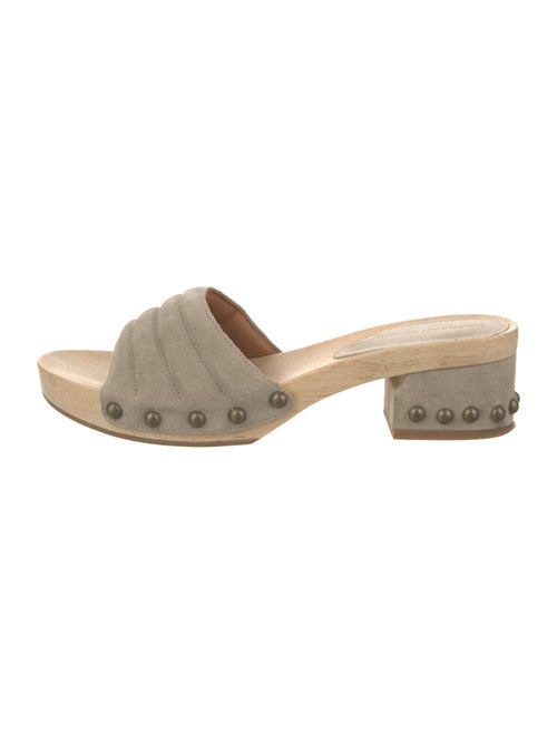 Sigerson Morrison Suede Studded Accents Slides